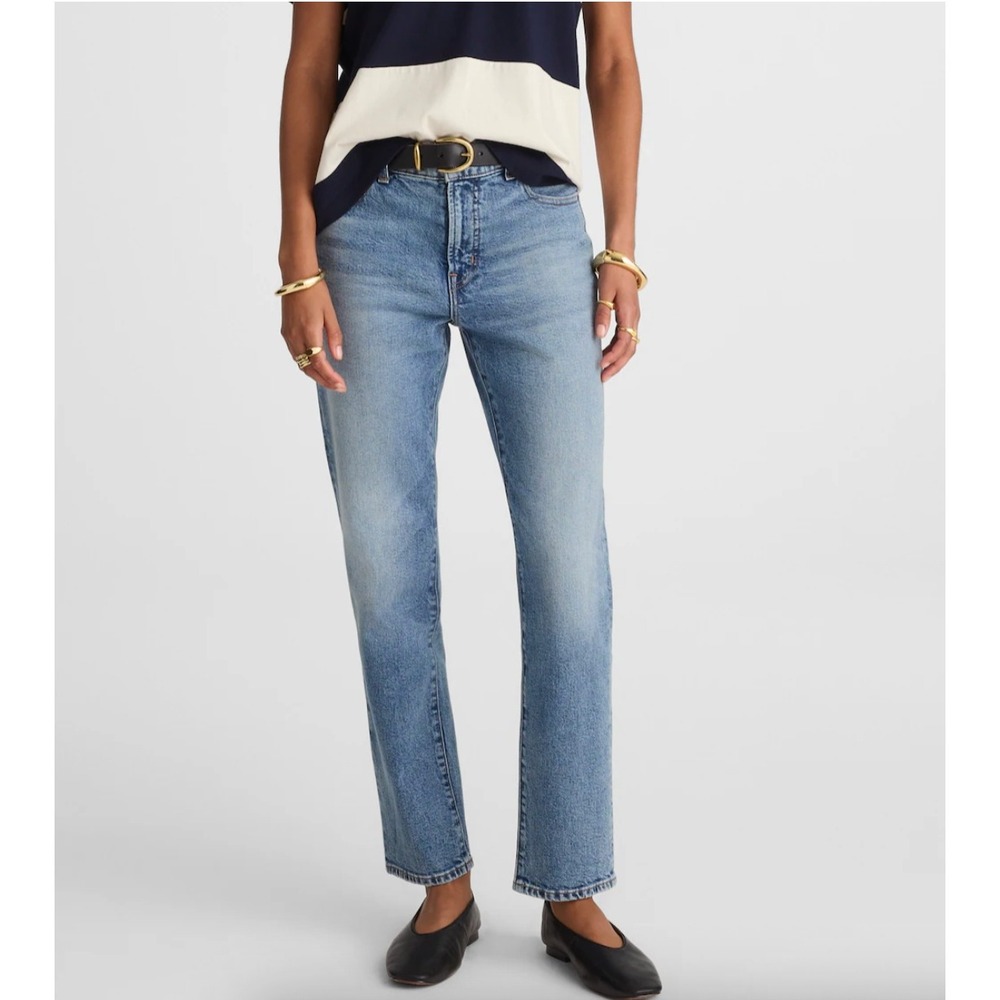 Madewell Jules Slim Boyfriend Jean NY218 Medium Wash High Rise Denim 27 NWT